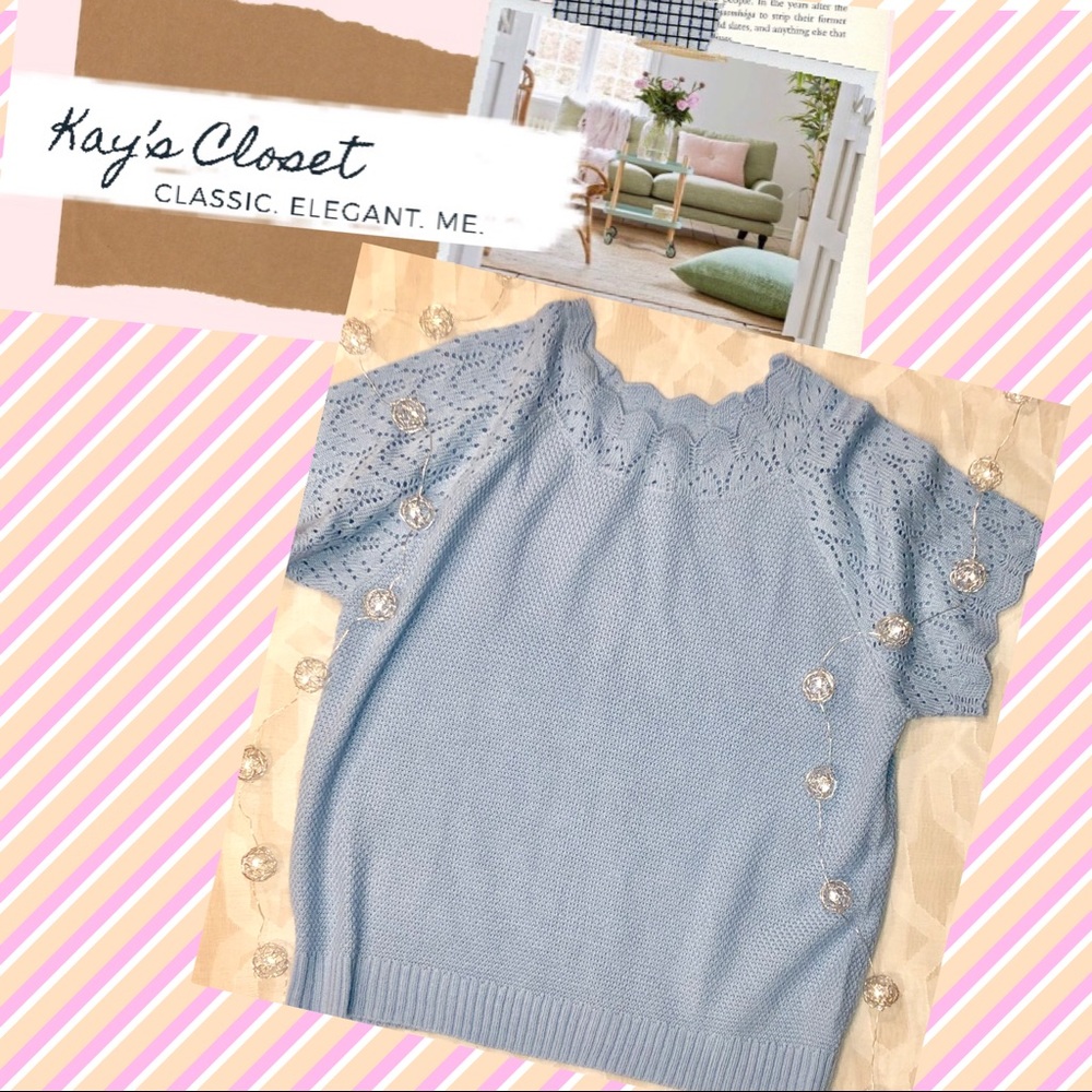 Blair | Sky Blue Short-Sleeved Sweater